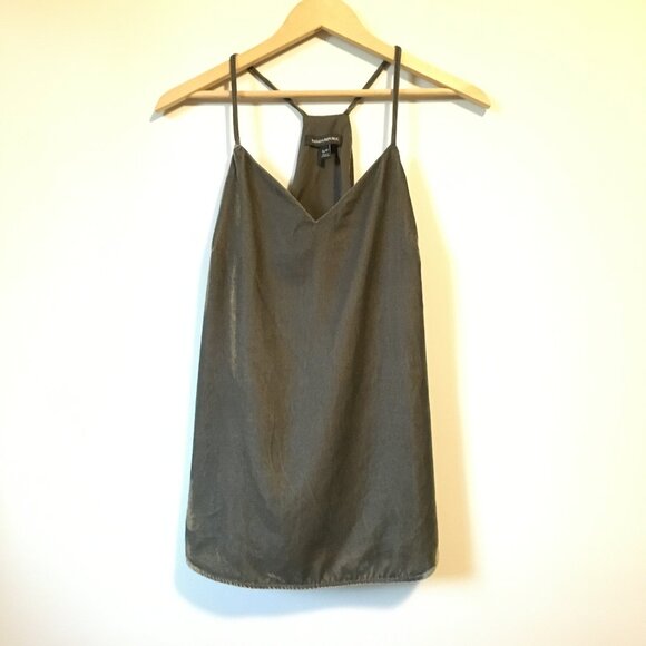 Velvety Banana Republic Dark Olive String Strap V-Neck Cami - Picture 3 of 16